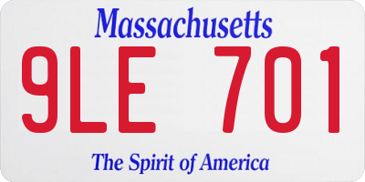 MA license plate 9LE701
