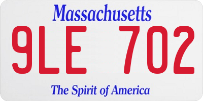 MA license plate 9LE702
