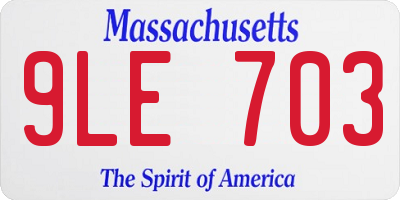 MA license plate 9LE703