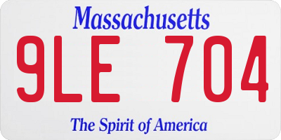 MA license plate 9LE704