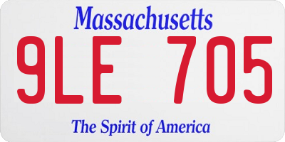 MA license plate 9LE705