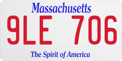 MA license plate 9LE706