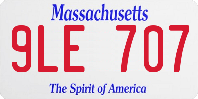 MA license plate 9LE707