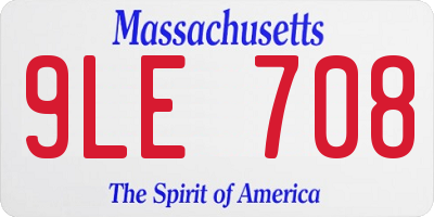 MA license plate 9LE708