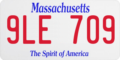 MA license plate 9LE709