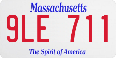 MA license plate 9LE711