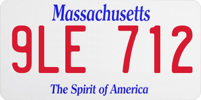 MA license plate 9LE712