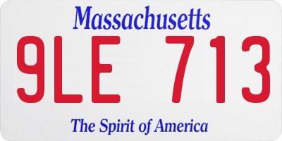 MA license plate 9LE713