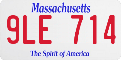 MA license plate 9LE714
