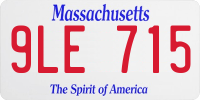 MA license plate 9LE715