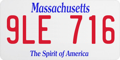 MA license plate 9LE716