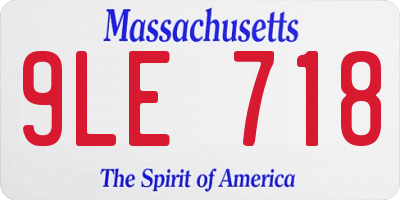 MA license plate 9LE718