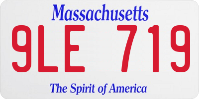 MA license plate 9LE719