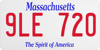 MA license plate 9LE720