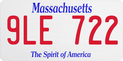 MA license plate 9LE722