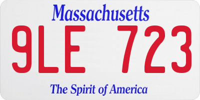 MA license plate 9LE723