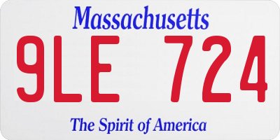 MA license plate 9LE724