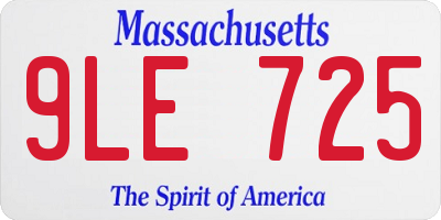 MA license plate 9LE725