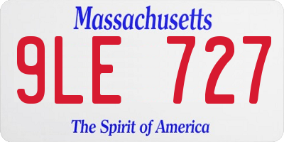 MA license plate 9LE727
