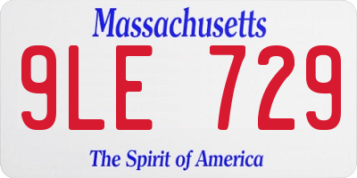 MA license plate 9LE729