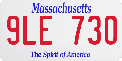 MA license plate 9LE730