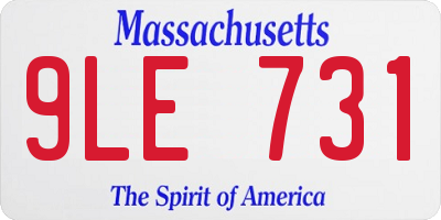 MA license plate 9LE731