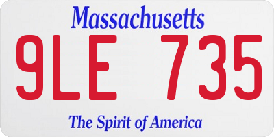 MA license plate 9LE735
