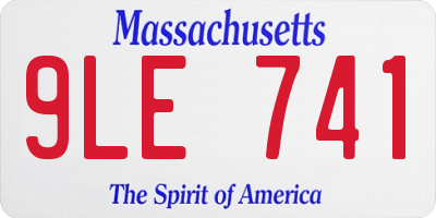 MA license plate 9LE741