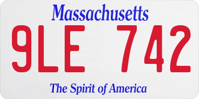 MA license plate 9LE742
