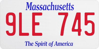 MA license plate 9LE745