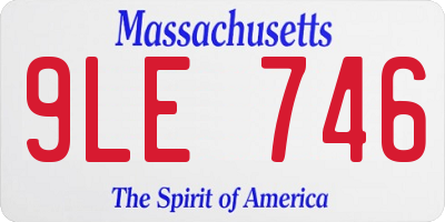 MA license plate 9LE746