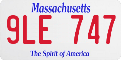 MA license plate 9LE747