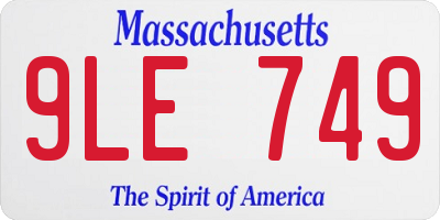 MA license plate 9LE749