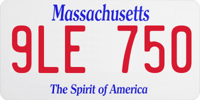 MA license plate 9LE750