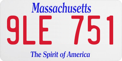 MA license plate 9LE751