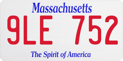 MA license plate 9LE752