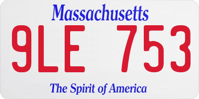 MA license plate 9LE753