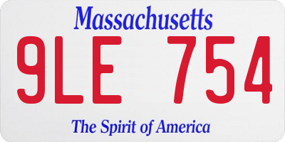 MA license plate 9LE754