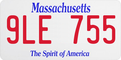MA license plate 9LE755