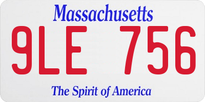 MA license plate 9LE756