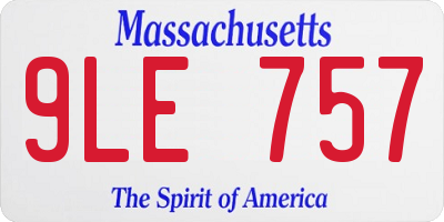 MA license plate 9LE757