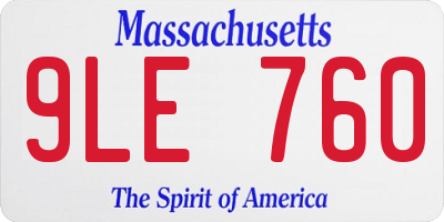 MA license plate 9LE760