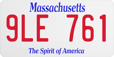 MA license plate 9LE761