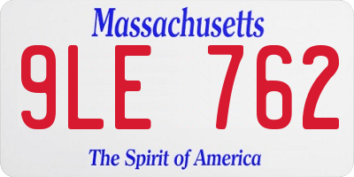 MA license plate 9LE762