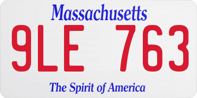 MA license plate 9LE763