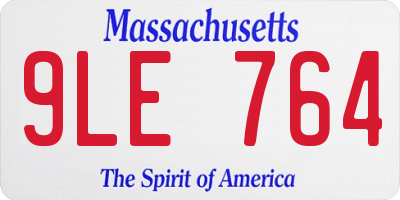 MA license plate 9LE764