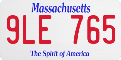MA license plate 9LE765