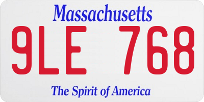 MA license plate 9LE768