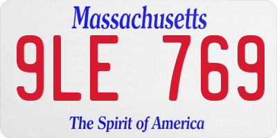 MA license plate 9LE769
