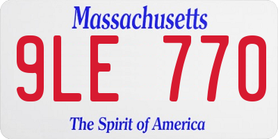 MA license plate 9LE770